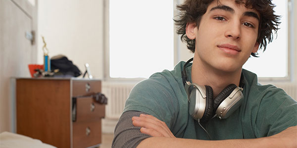 Teenage boy with headphones