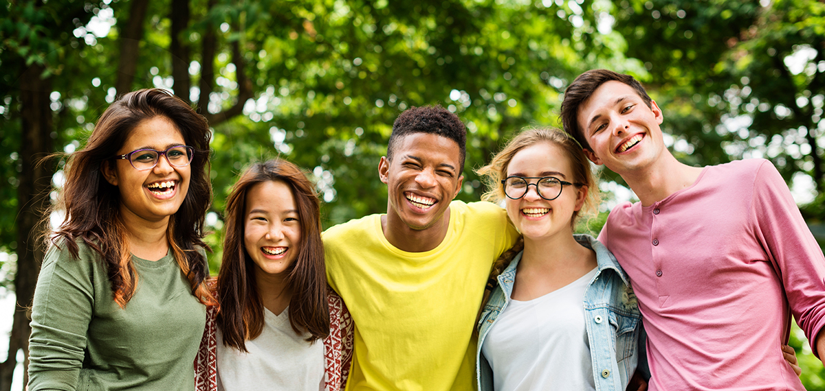 Diverse group of youth outside